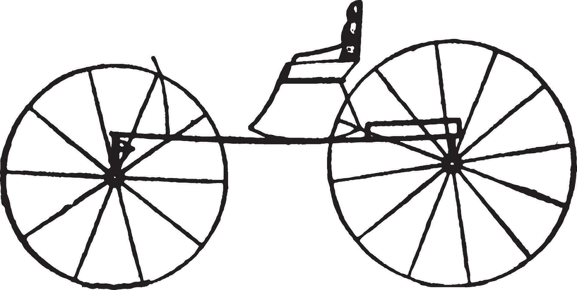 Buckboard wagon, vintage illustration. vector