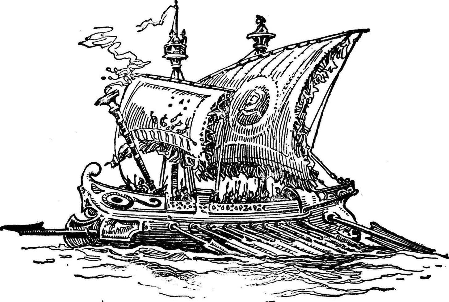 griego barco, Clásico ilustración. vector
