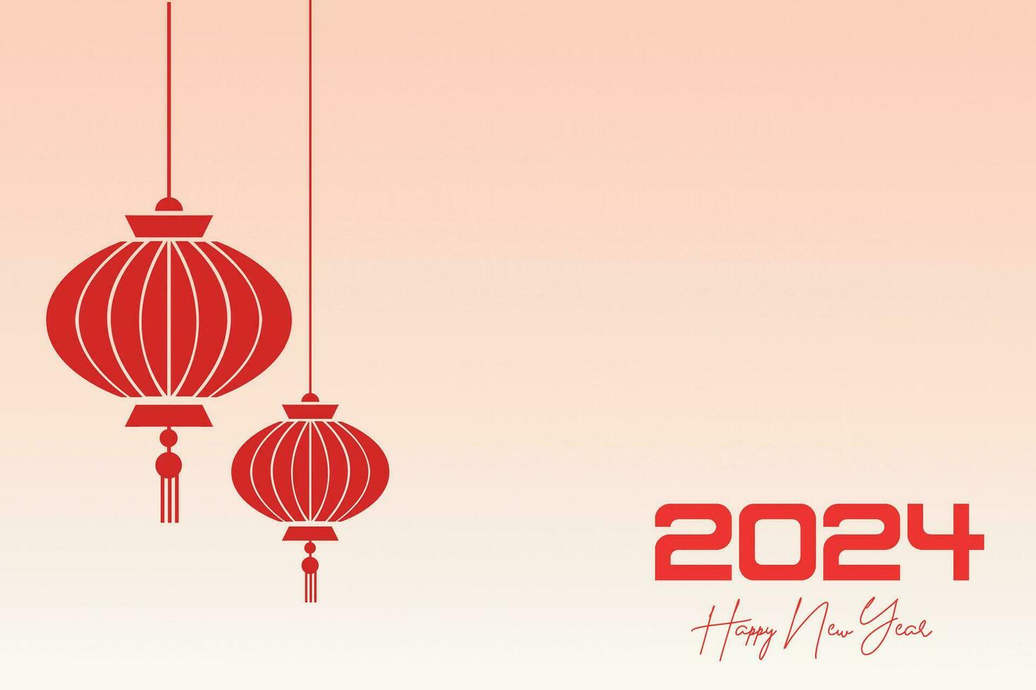 Chinese Lunar New Year festival 2024 celebration, Happy New Year background decorative elements. vector