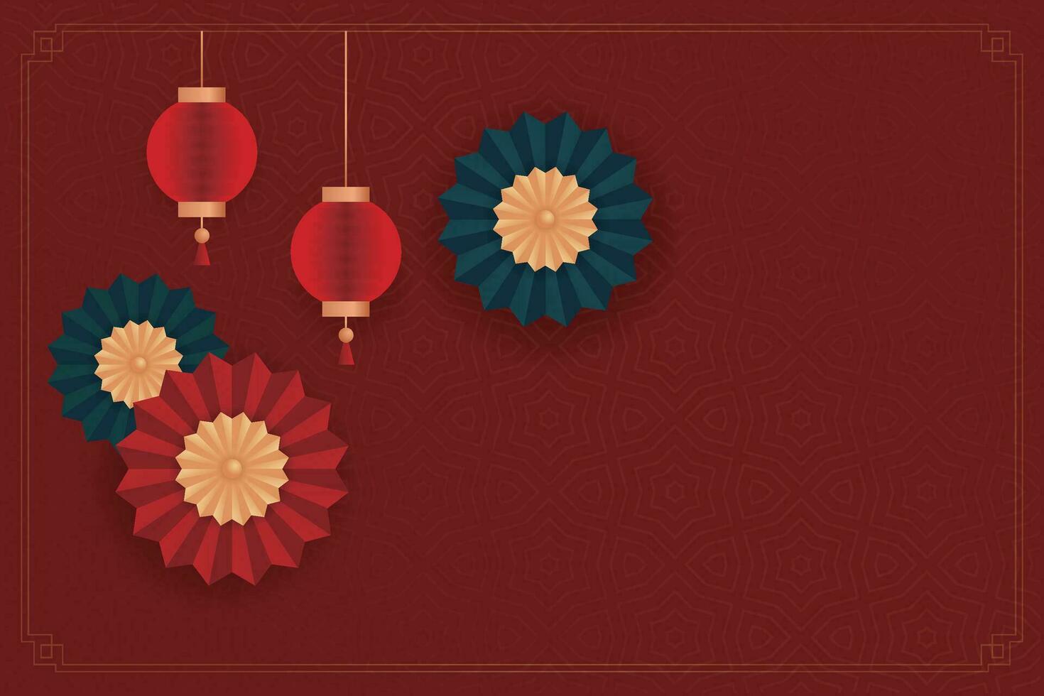 Chinese Lunar New Year festival 2024 celebration, Happy New Year background decorative elements. vector