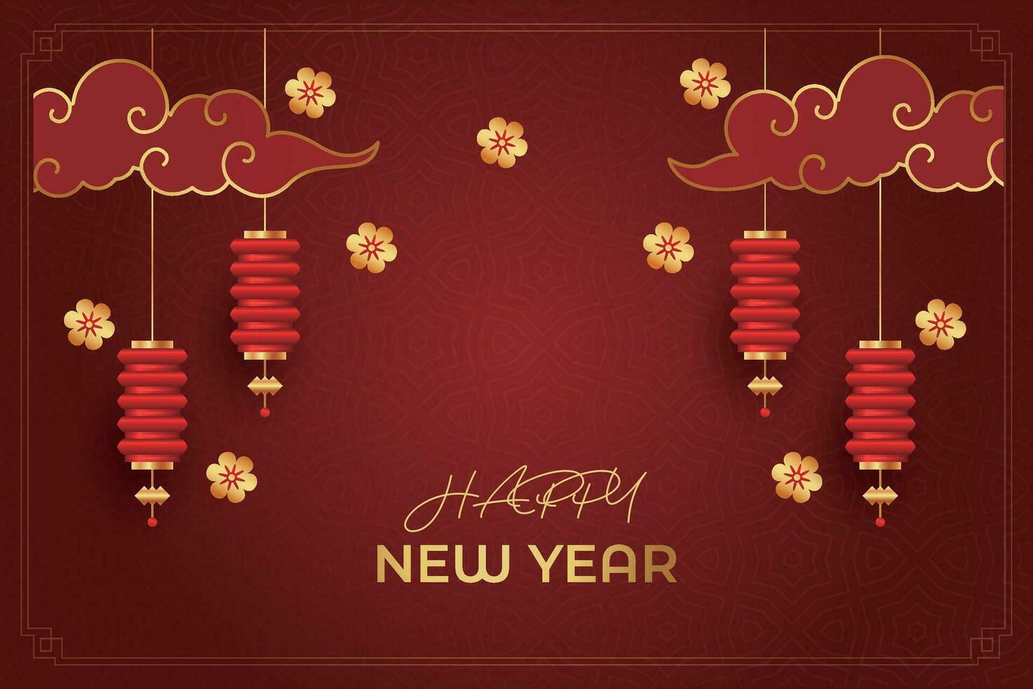 Chinese Lunar New Year festival 2024 celebration, Happy New Year background decorative elements. vector