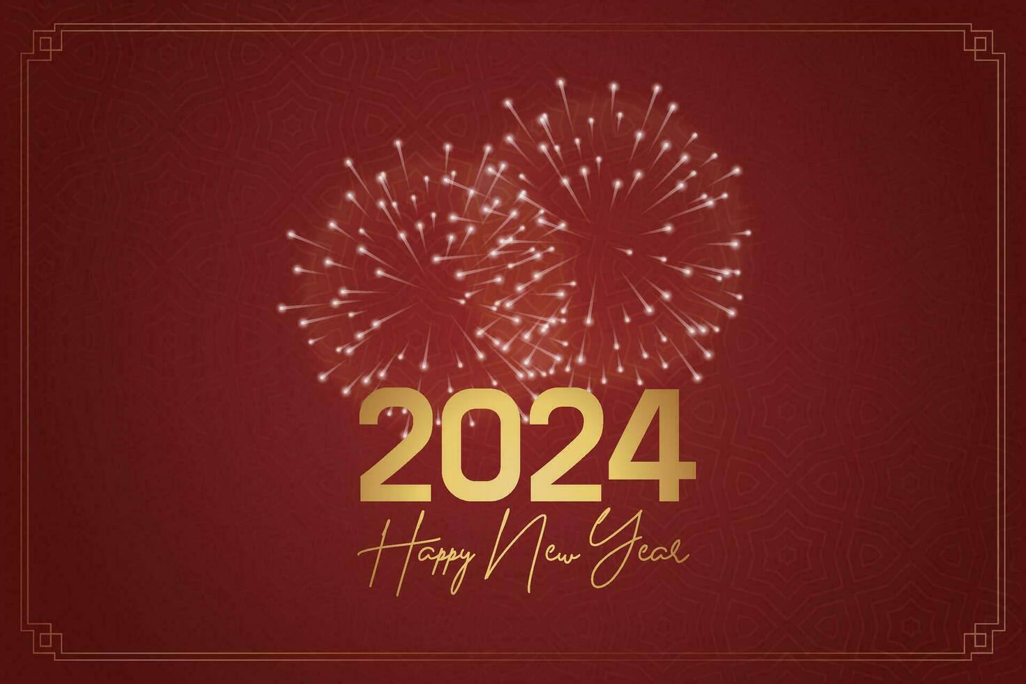 Chinese Lunar New Year festival 2024 celebration, Happy New Year background decorative elements. vector