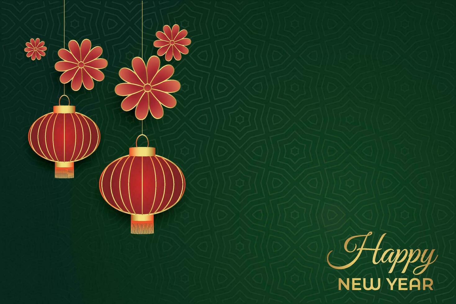 Chinese Lunar New Year festival 2024 celebration, Happy New Year background decorative elements. vector