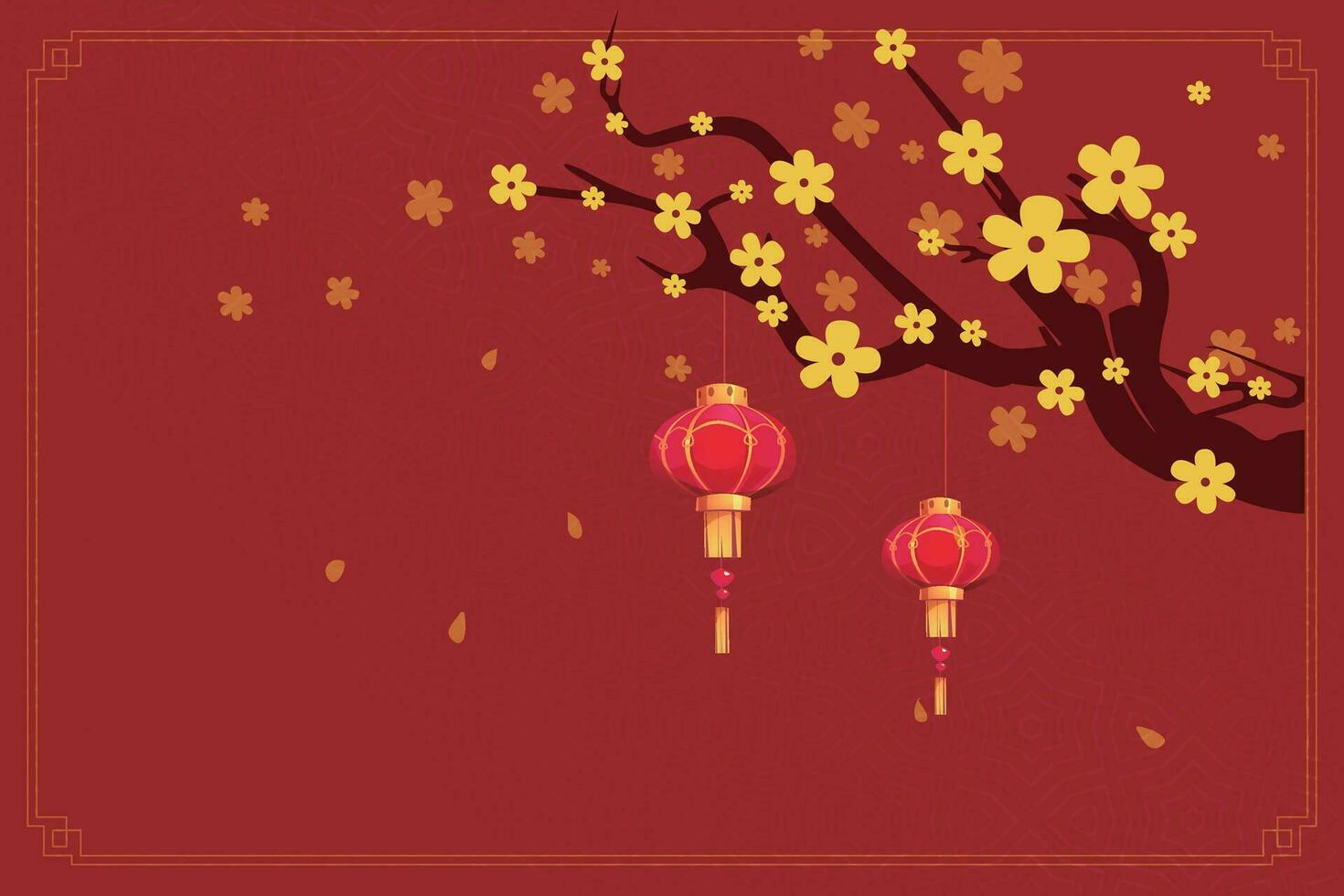 Chinese Lunar New Year festival 2024 celebration, Happy New Year background decorative elements. vector