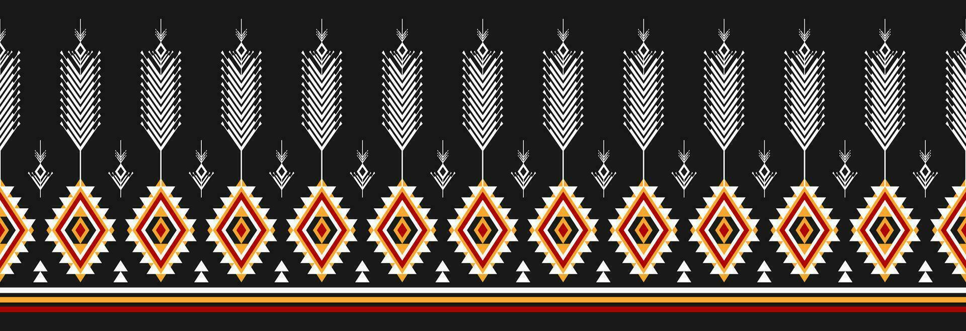 Border ethnic tribal pattern art. folk embroidery, and Mexican style. Aztec geometric ornament print. Design for background, illustration, fabric, clothing, textile, print, batik. vector