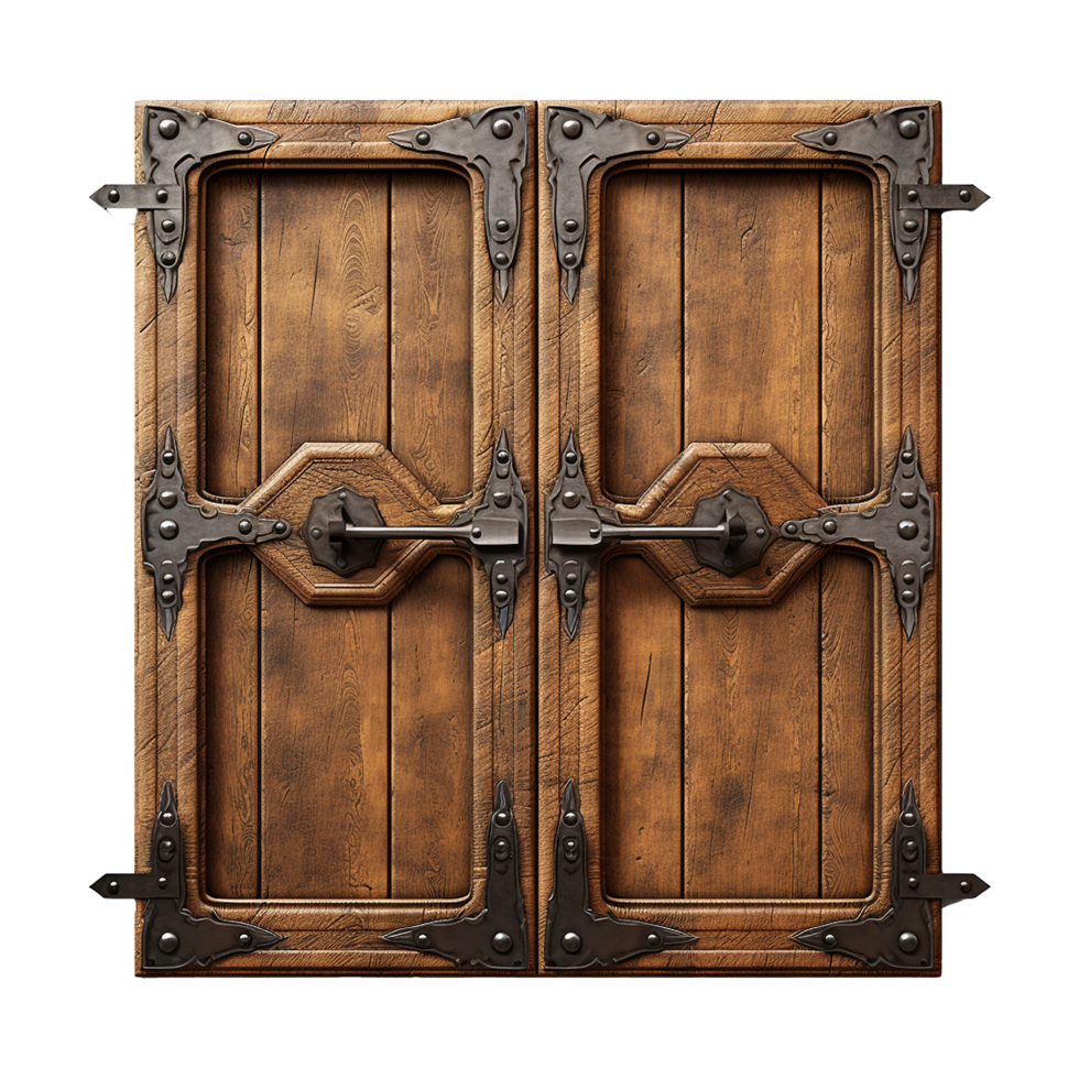 AI generated Wooden door isolated on transparent background generative ai png