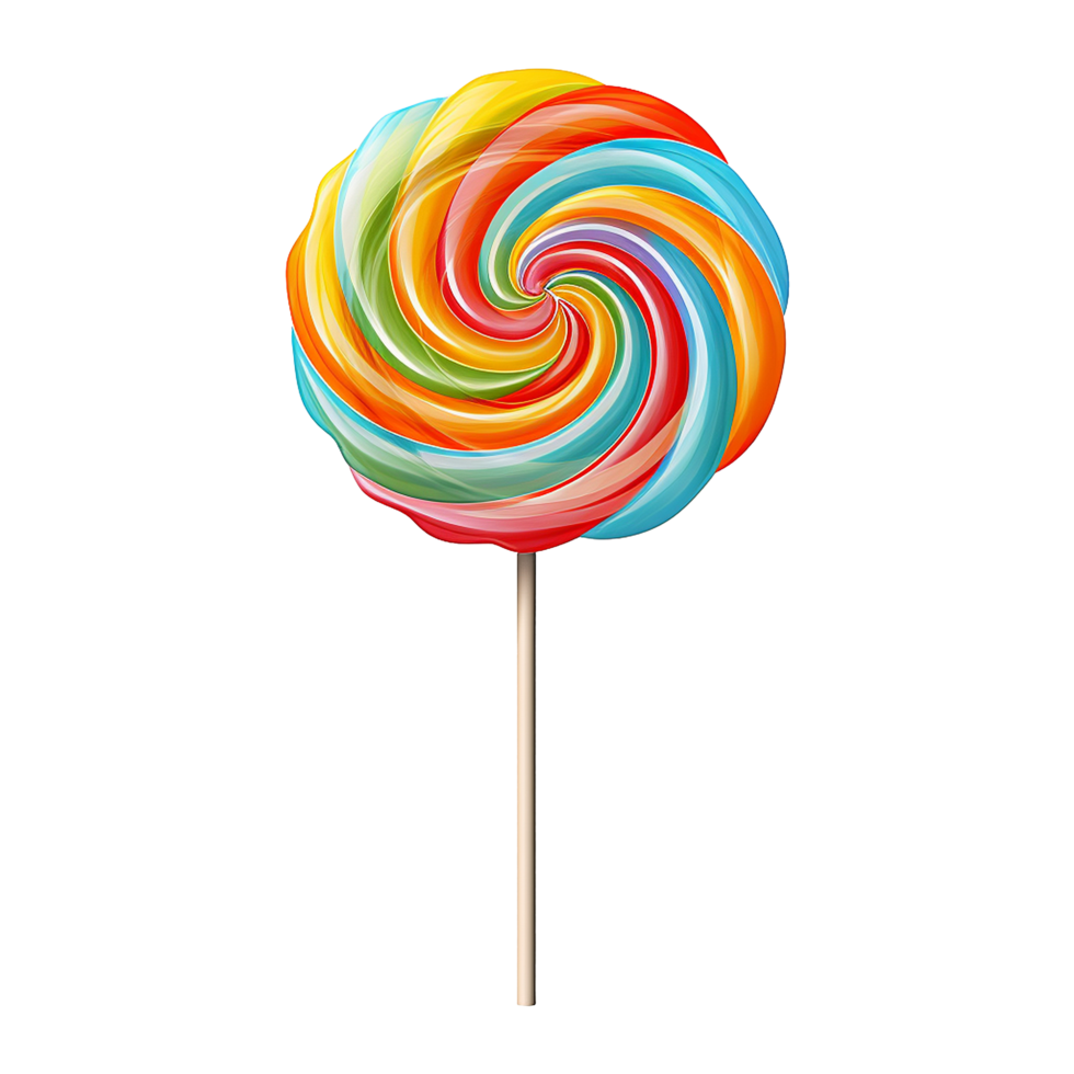 AI generated Lollipop different colors set isolated on transparent background png
