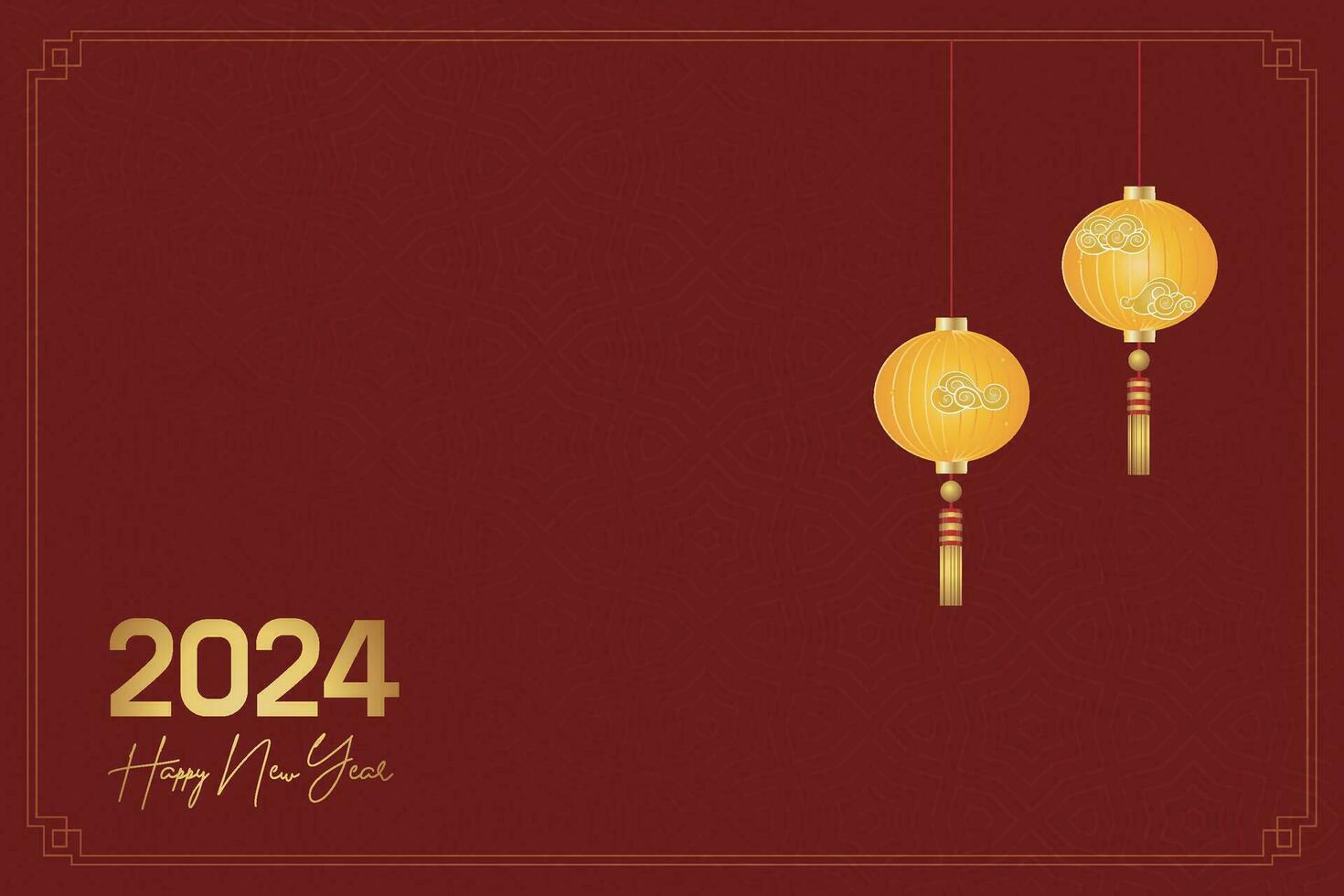 Chinese Lunar New Year festival 2024 celebration, Happy New Year background decorative elements. vector