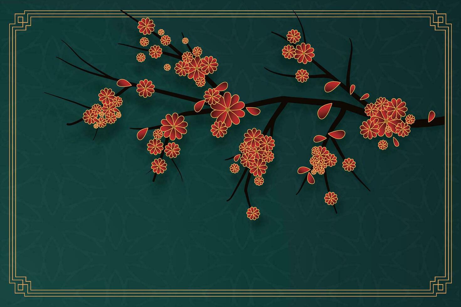 Chinese Lunar New Year festival 2024 celebration, Happy New Year background decorative elements. vector