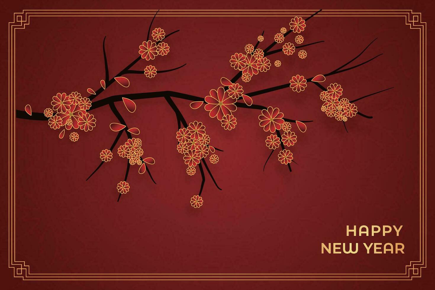 Chinese Lunar New Year festival 2024 celebration, Happy New Year background decorative elements. vector