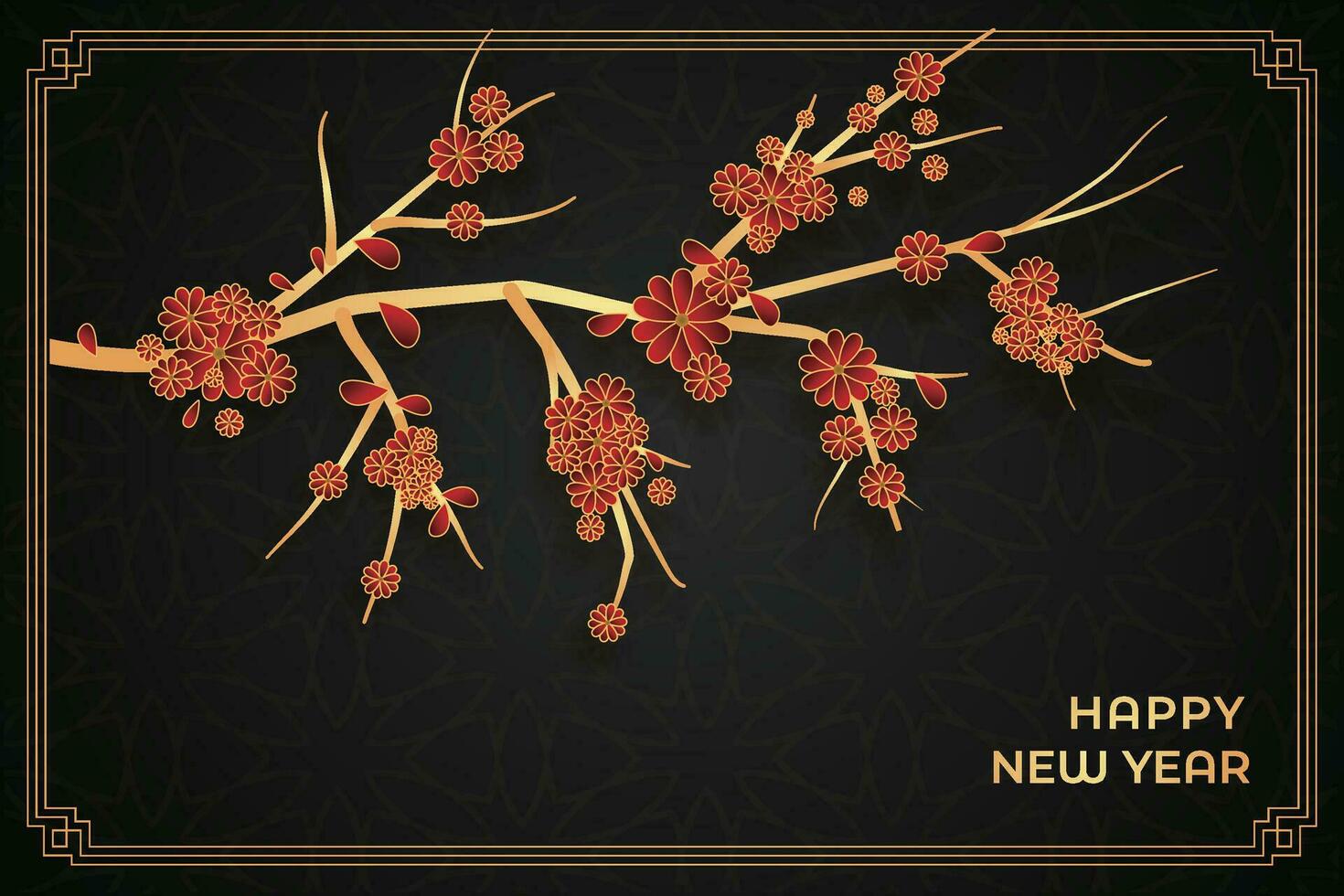 Chinese Lunar New Year festival 2024 celebration, Happy New Year background decorative elements. vector