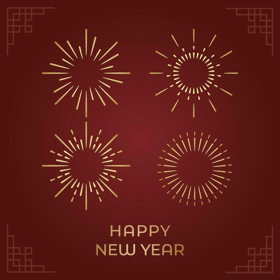 Chinese Lunar New Year festival 2024 celebration, Happy New Year background decorative elements. vector