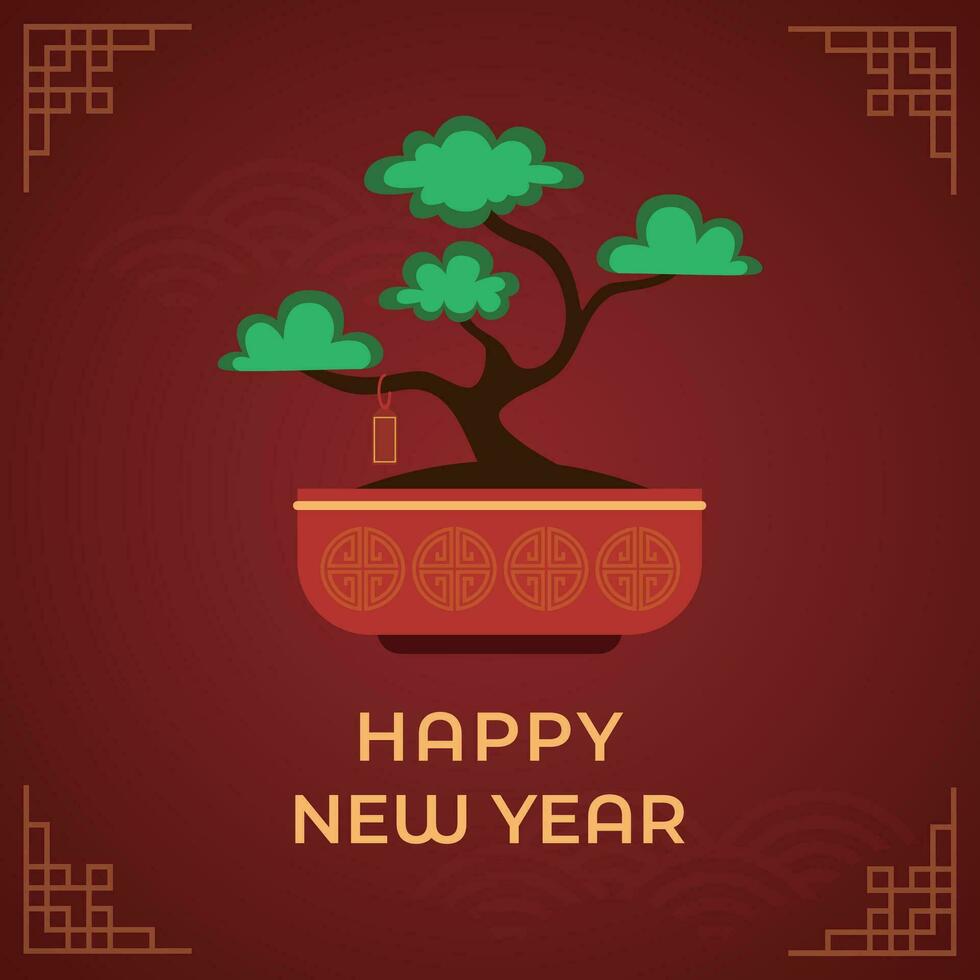 Chinese Lunar New Year festival 2024 celebration, Happy New Year background decorative elements. vector