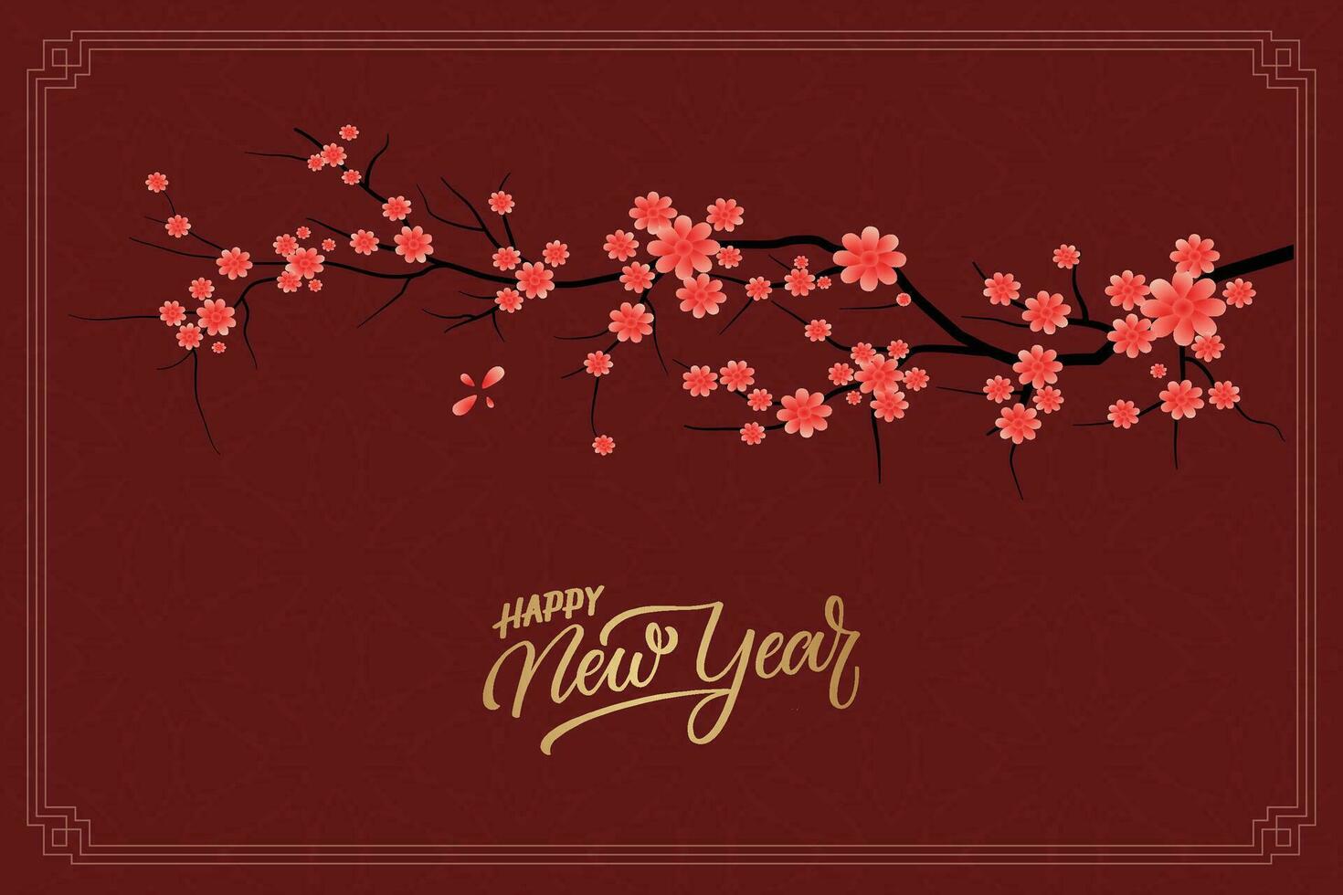 Chinese Lunar New Year festival 2024 celebration, Happy New Year background decorative elements. vector