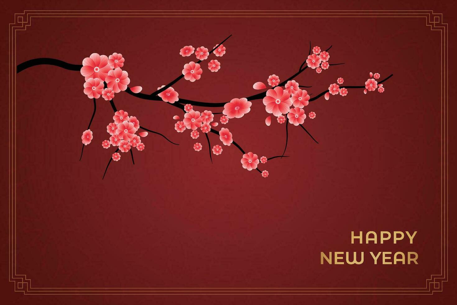 Chinese Lunar New Year festival 2024 celebration, Happy New Year background decorative elements. vector