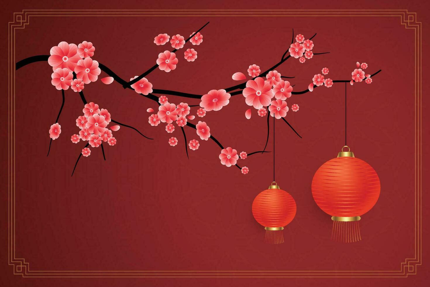 Chinese Lunar New Year festival 2024 celebration, Happy New Year background decorative elements. vector