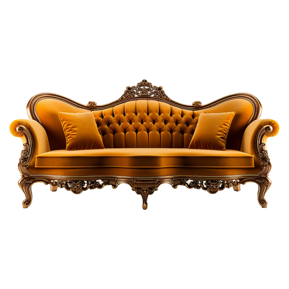AI generated Sofa chair in 3d rendering chair isolated on transparent background png
