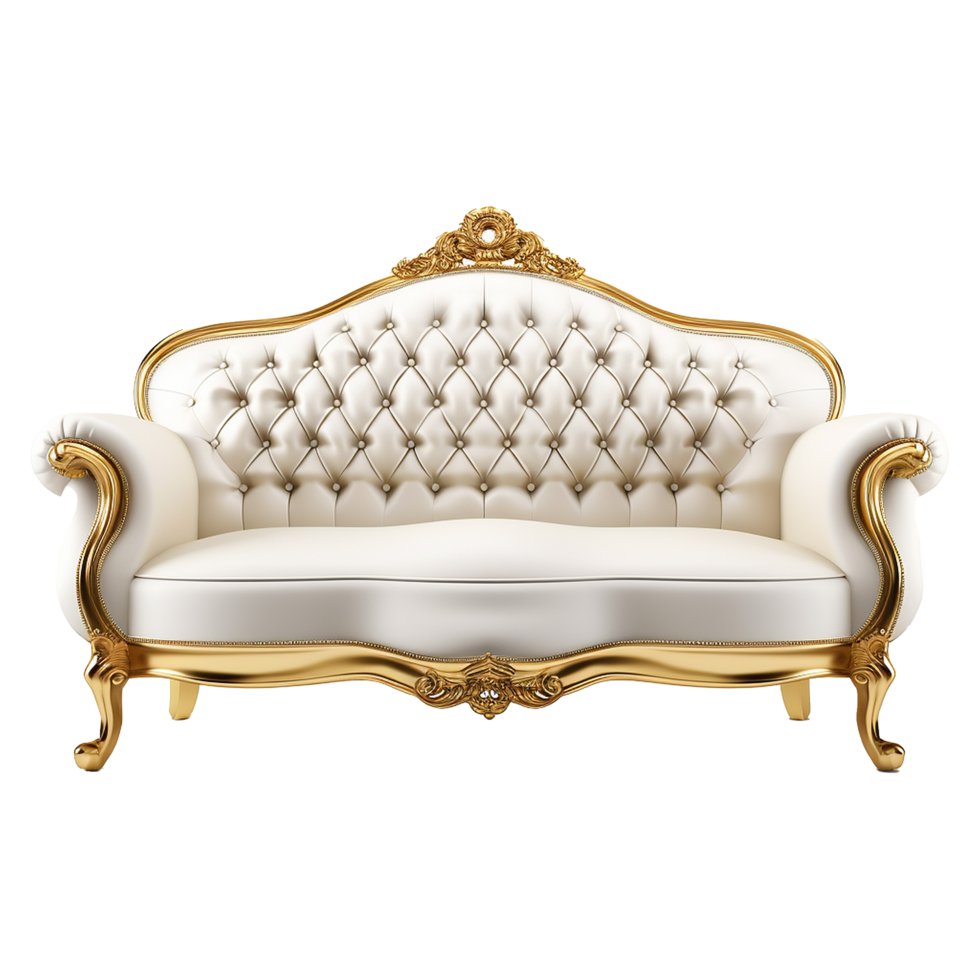 AI generated Sofa chair in 3d rendering chair isolated on transparent background png