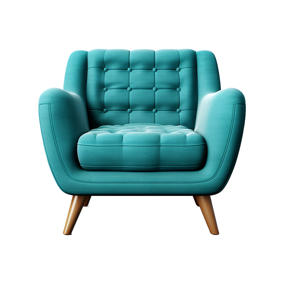 AI generated Sofa chair in 3d rendering chair isolated on transparent background png