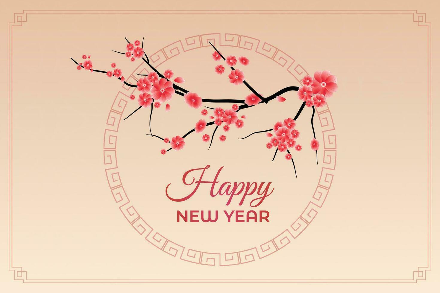 Chinese Lunar New Year festival 2024 celebration, Happy New Year background decorative elements. vector