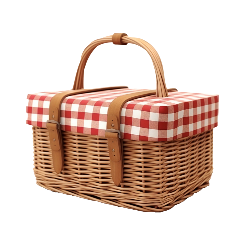 AI generated Isometric picnic basket isolated on transparent background png