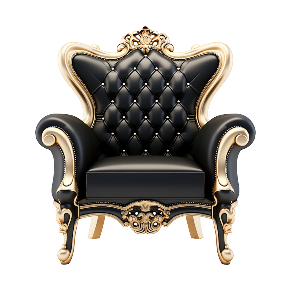 AI generated Sofa chair in 3d rendering chair isolated on transparent background png