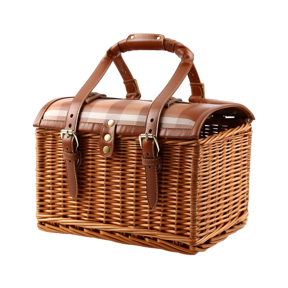 AI generated Isometric picnic basket isolated on transparent background png
