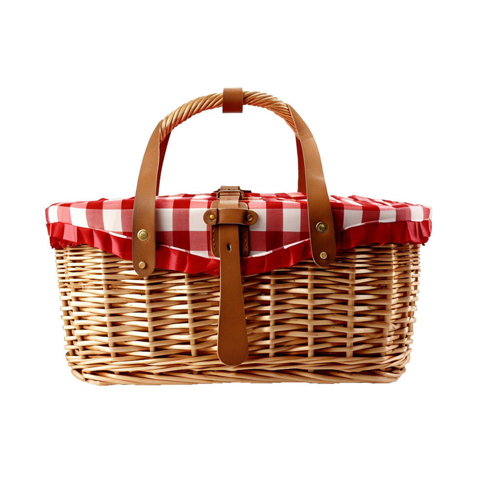 AI generated Isometric picnic basket isolated on transparent background png