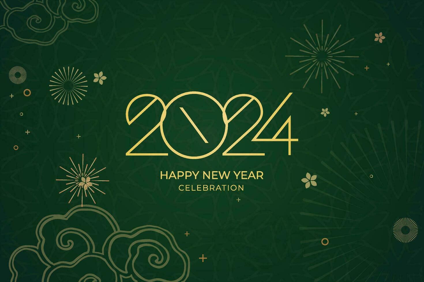 Chinese Lunar New Year festival 2024 celebration, Happy New Year background decorative elements. vector