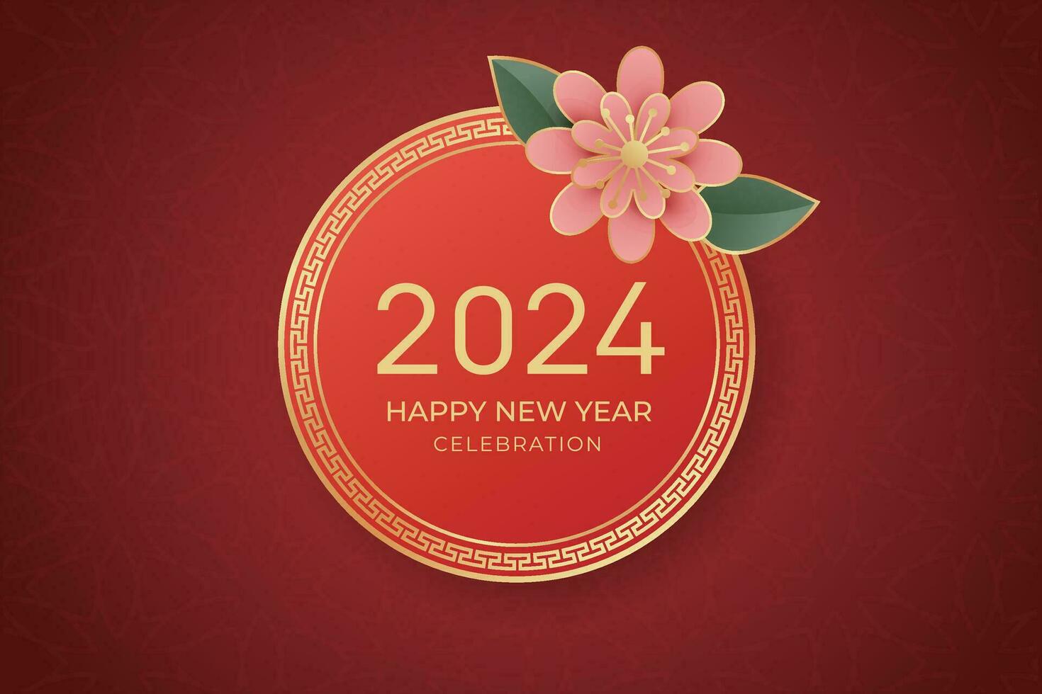 Chinese Lunar New Year festival 2024 celebration, Happy New Year background decorative elements. vector