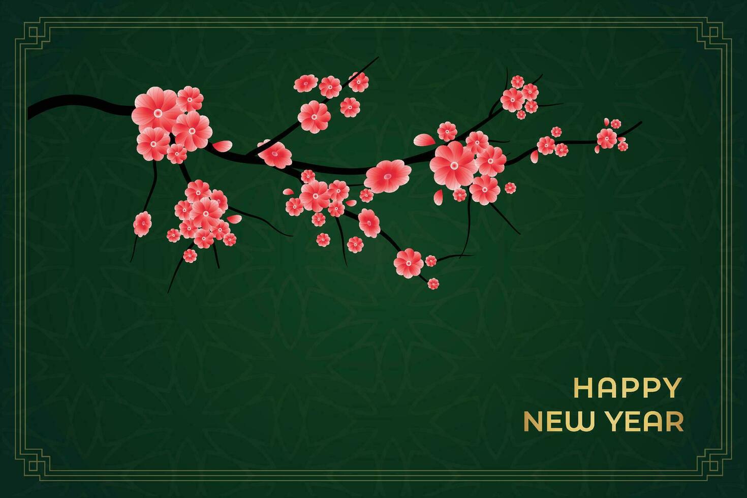 Chinese Lunar New Year festival 2024 celebration, Happy New Year background decorative elements. vector