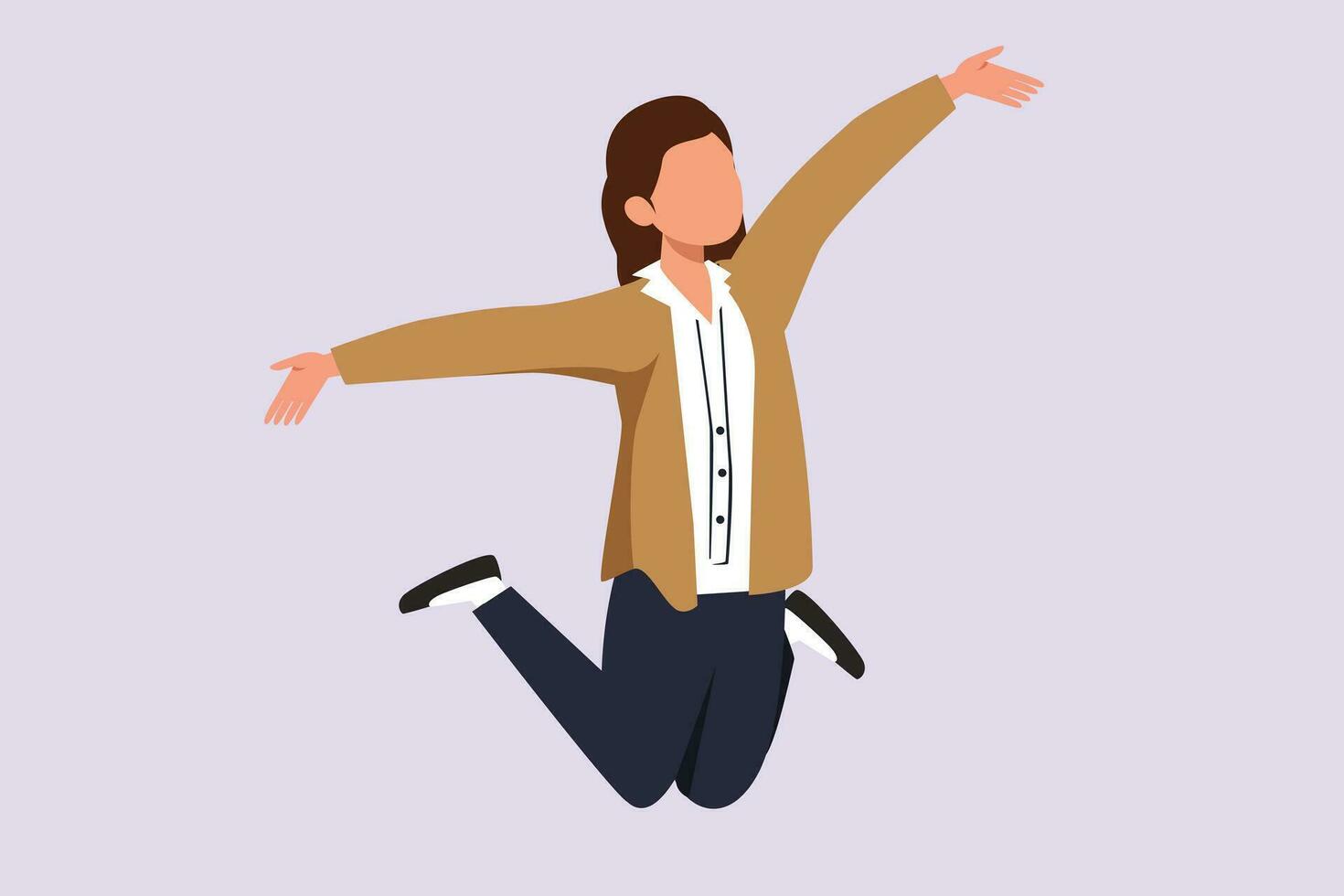 Happy jumping concept. Colored flat vector illustration isolated.