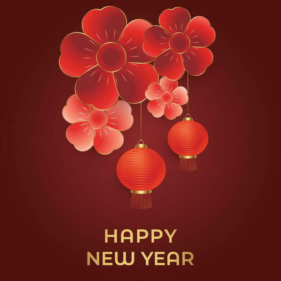 Chinese Lunar New Year festival 2024 celebration, Happy New Year background decorative elements. vector