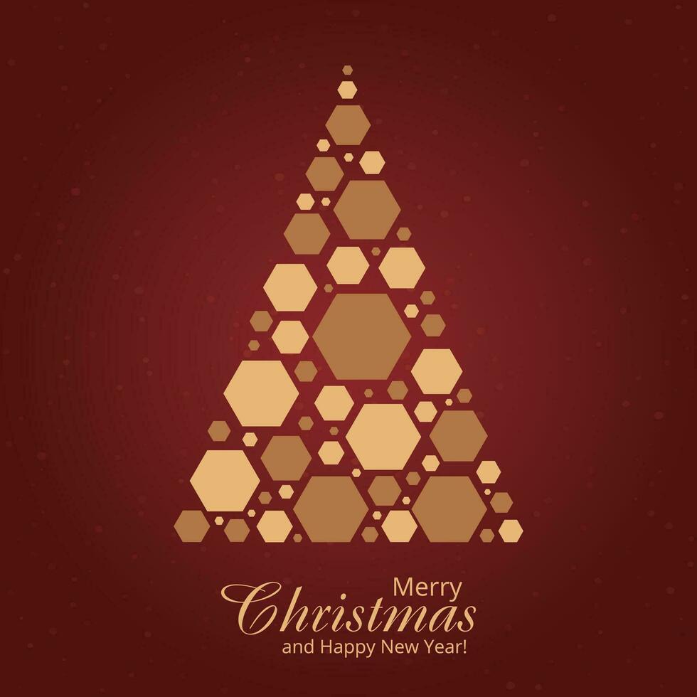 Merry Christmas background and Christmas tree graphic vector elements stacked with elements