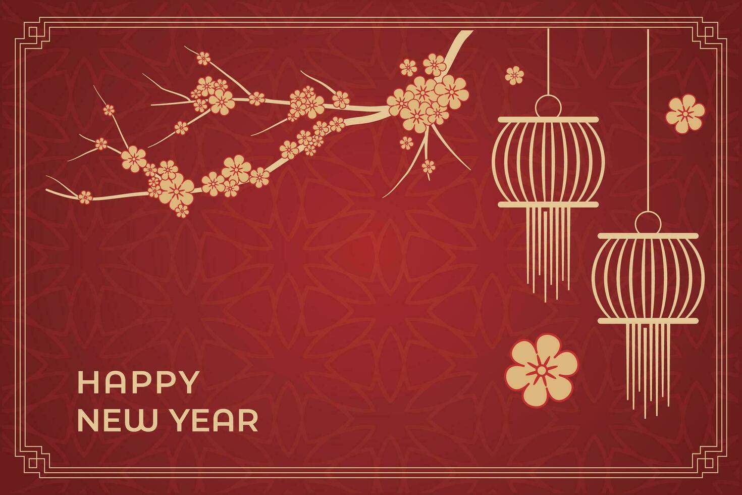 Chinese Lunar New Year festival 2024 celebration, Happy New Year background decorative elements. vector