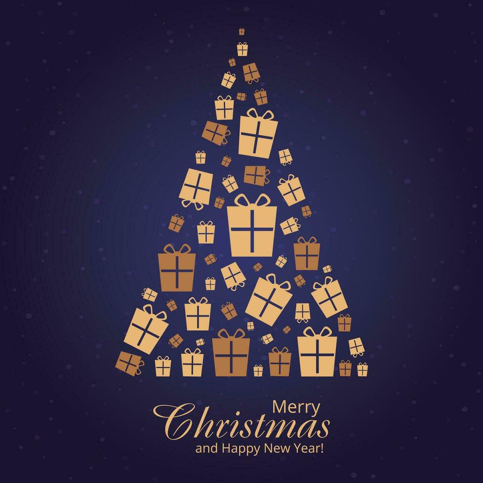 Merry Christmas background and Christmas tree graphic vector elements stacked with elements
