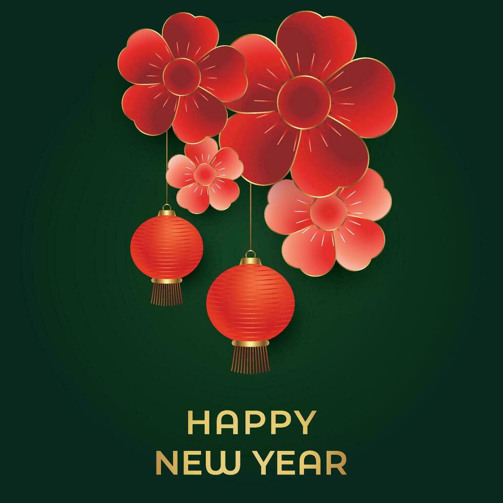 Chinese Lunar New Year festival 2024 celebration, Happy New Year background decorative elements. vector