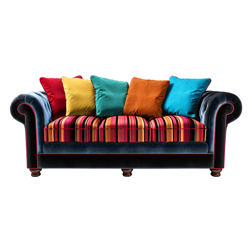 AI generated Sofa chair in 3d rendering chair isolated on transparent background png
