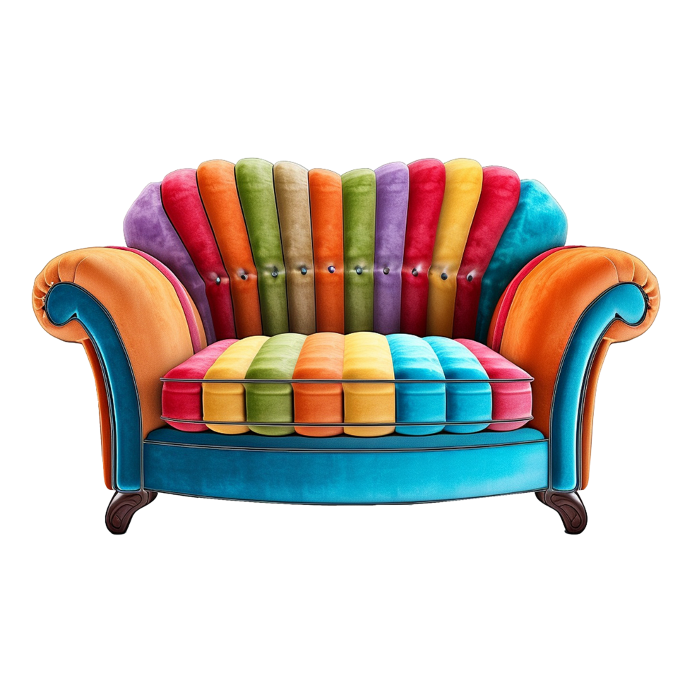 AI generated Sofa chair in 3d rendering chair isolated on transparent background png