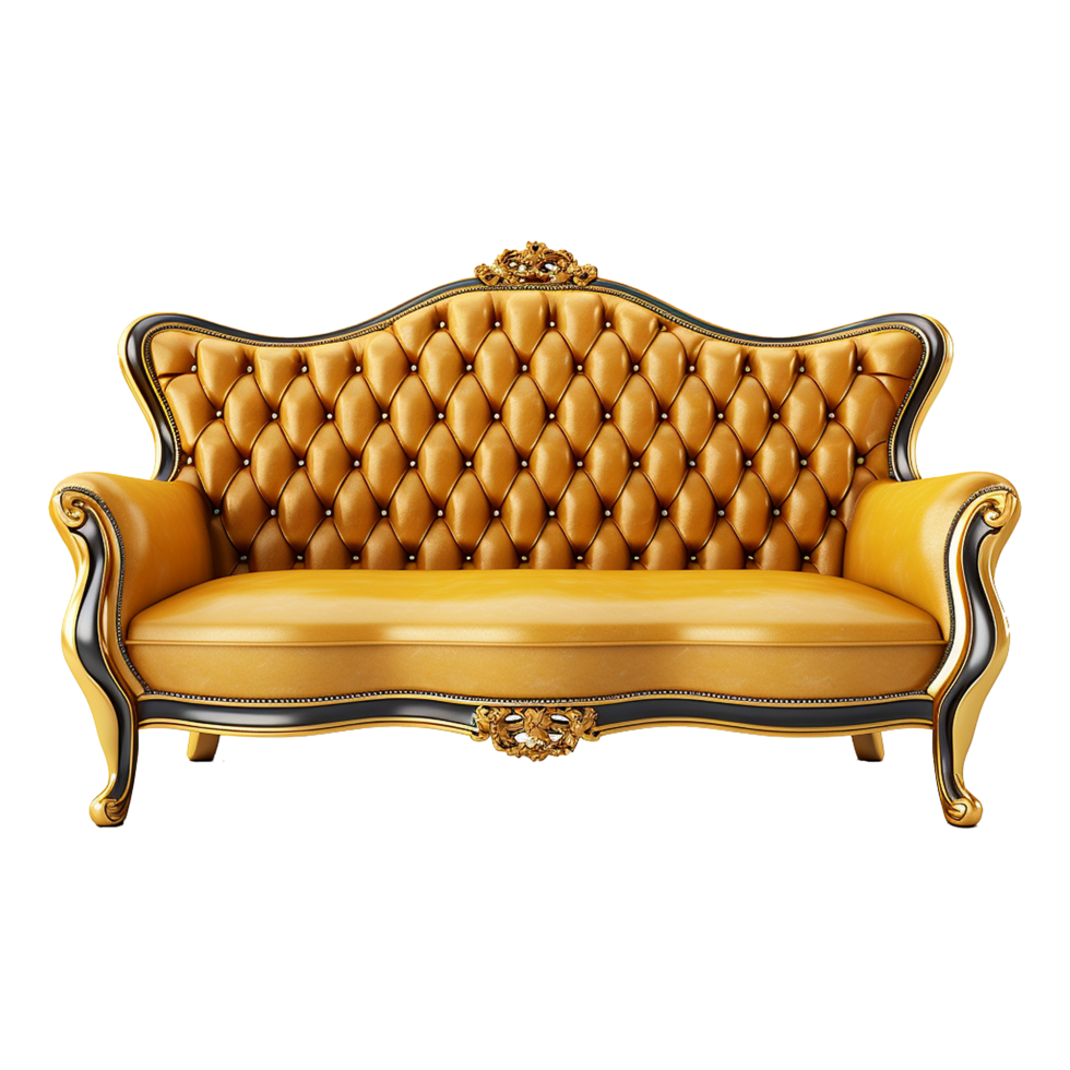 AI generated Sofa chair in 3d rendering chair isolated on transparent background png