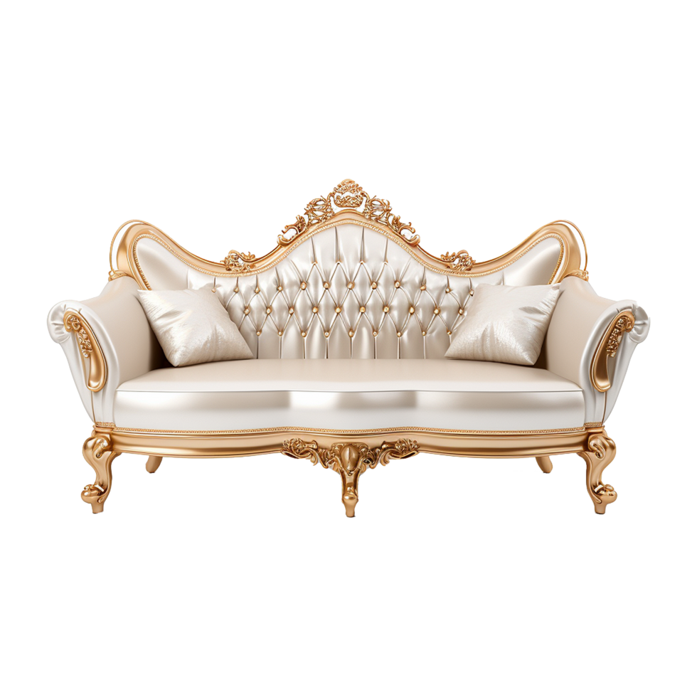 AI generated Sofa chair in 3d rendering chair isolated on transparent background png