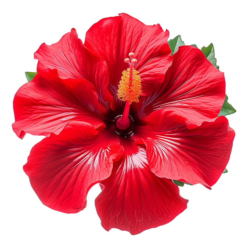 ai gegenereerd rood hibiscus bloem geïsoleerd Aan transparant achtergrond png