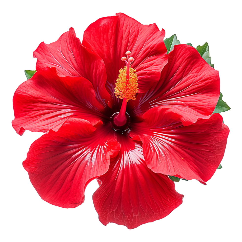 AI generated Red hibiscus flower isolated on transparent background png