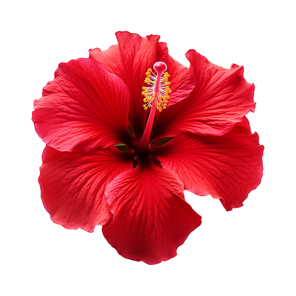 AI generated Red hibiscus flower isolated on transparent background png