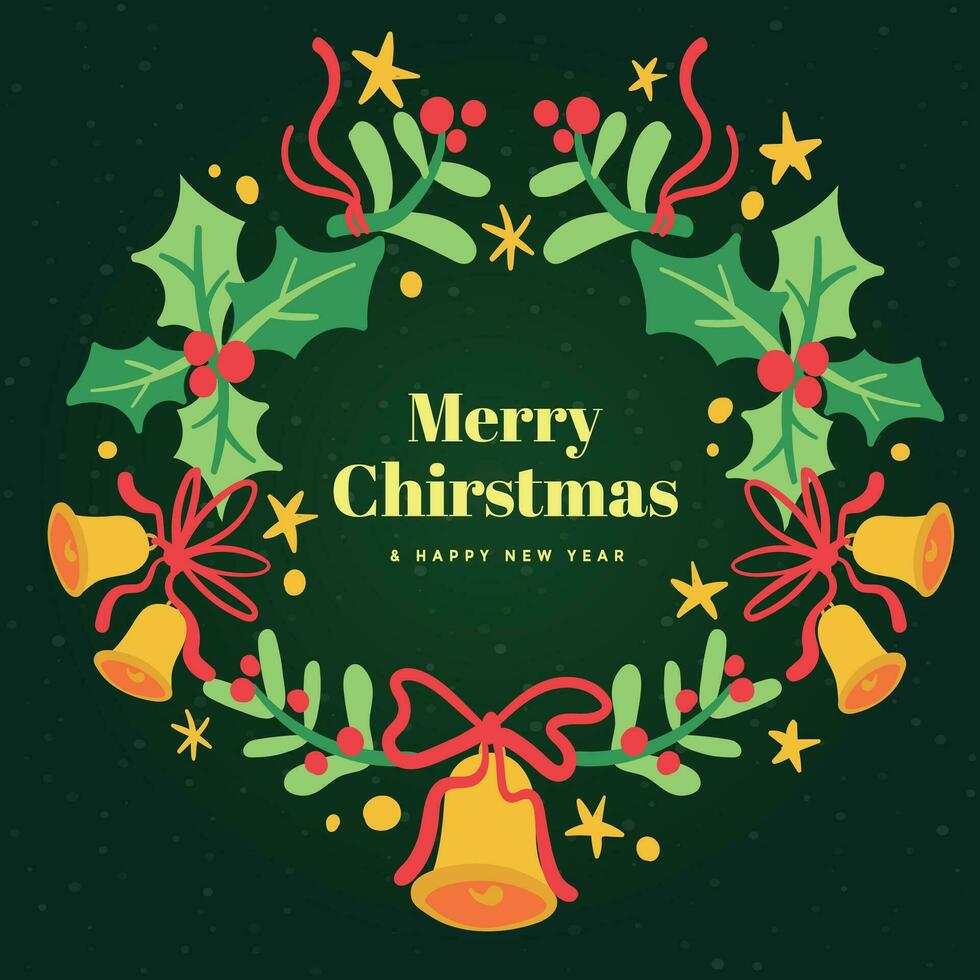 Vector cute Christmas background with Christmas icons