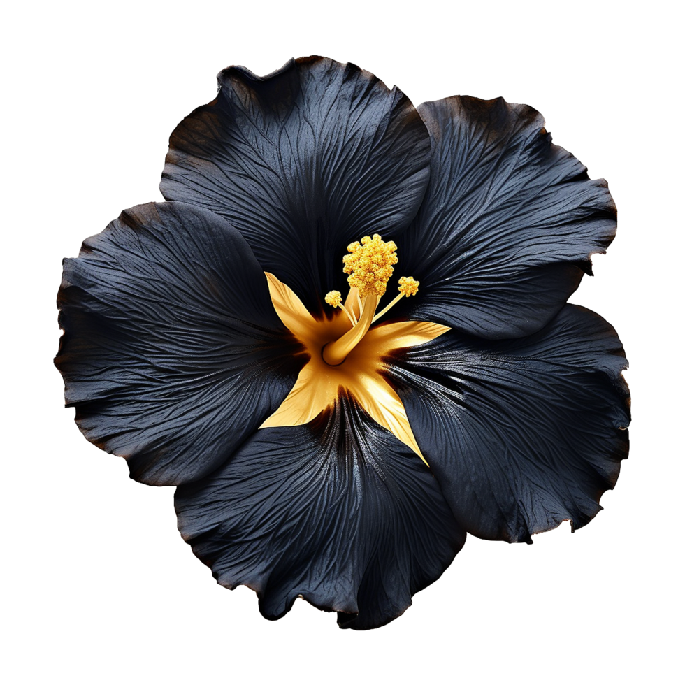 ai generiert schwarz Gold Blume isoliert auf transparent Hintergrund png