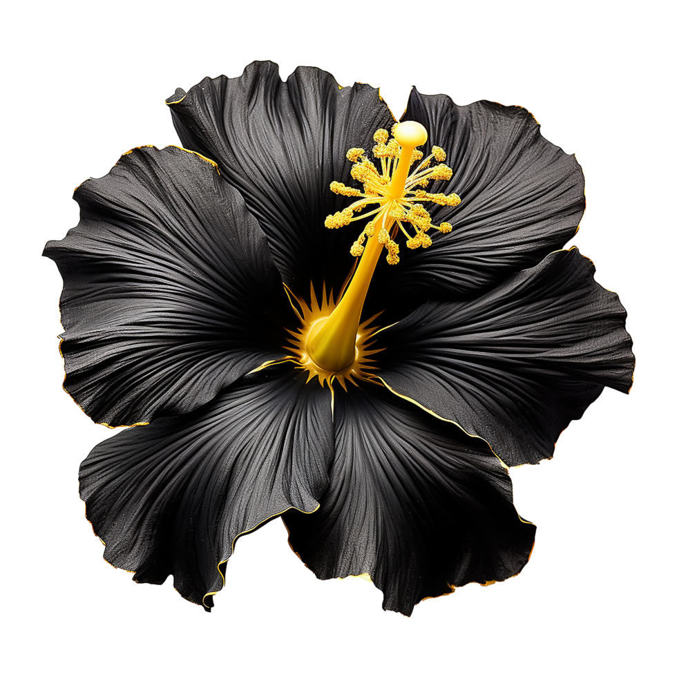 ai genererad svart guld blomma isolerat på transparent bakgrund png