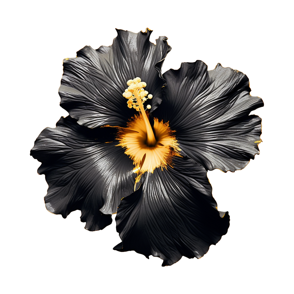 AI generated Black gold  flower isolated on Transparent background png