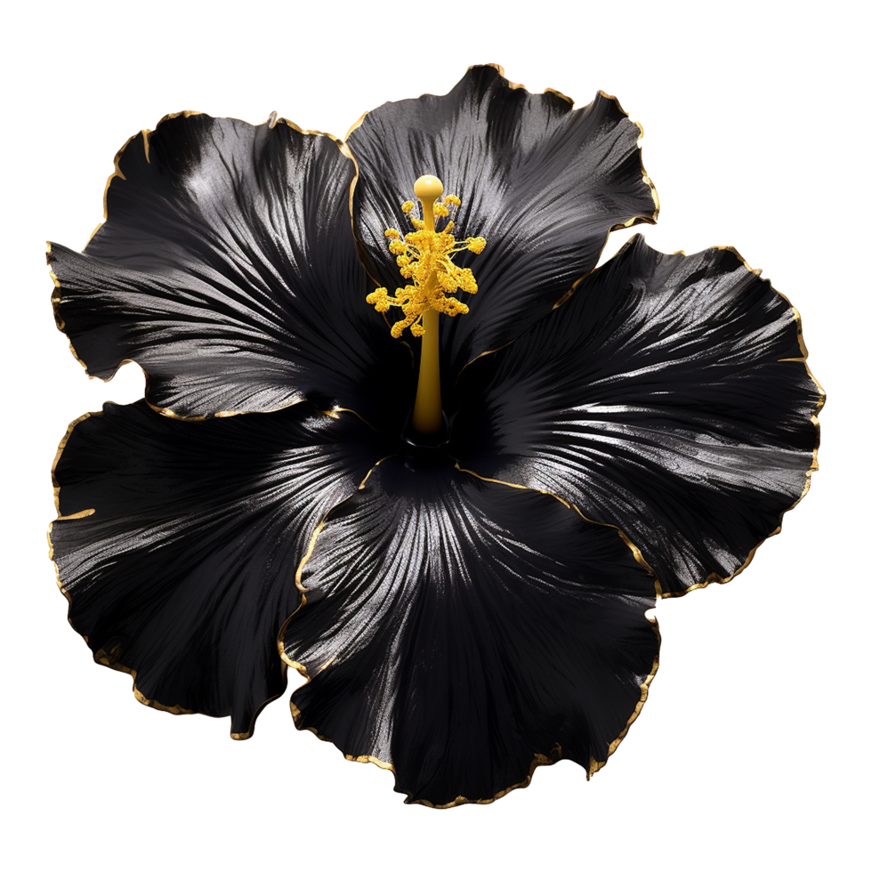 ai generiert schwarz Gold Blume isoliert auf transparent Hintergrund png