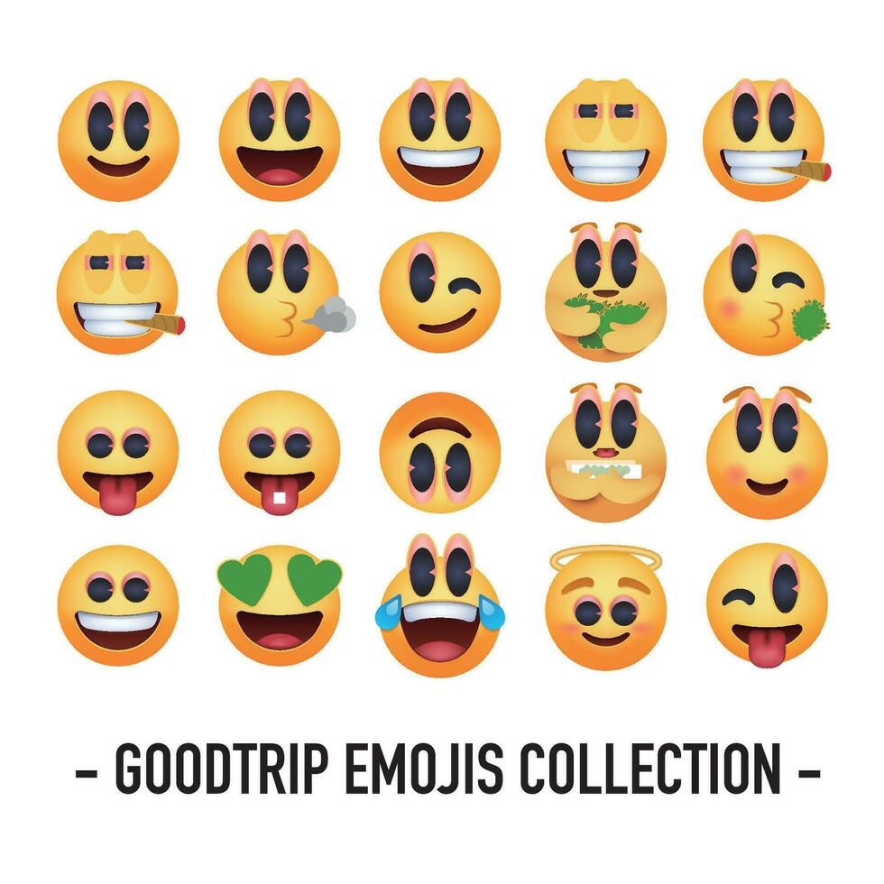 buen viaje emoticones colección vector